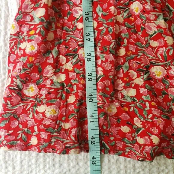AUW Red Floral Midi Dress - Picture 12 of 14